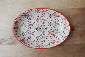Keramikseifenschale Oriental | lila-rot